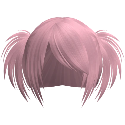 Cute Pink Messy Twin Tails with Side Swept Bangs Roblox item render