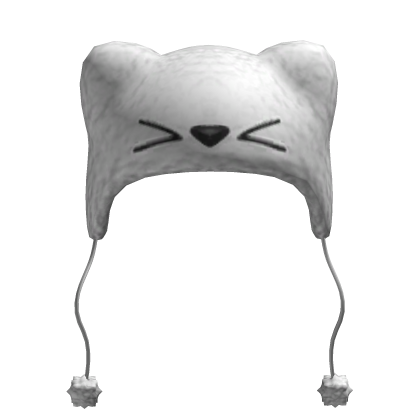 Roblox Item White Fluffy Cat Hat