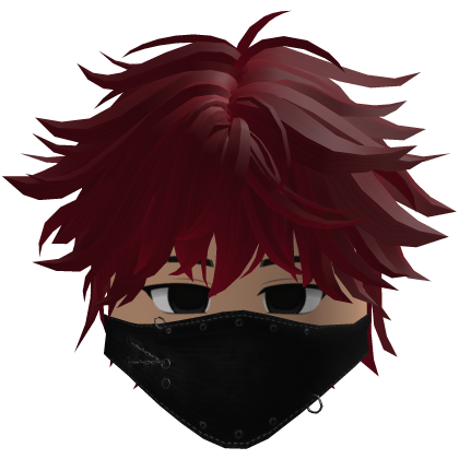 Cute Emo Boy Mask Black Y2K emo ( red )