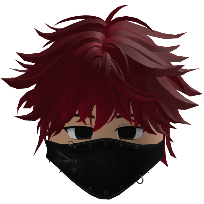 Cute Emo Boy Mask Black Y2K emo ( red )