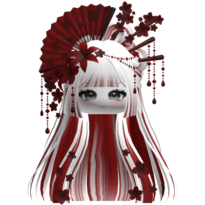 Mystical Hair w/ Sakura Headpiece (Red&White) Roblox item