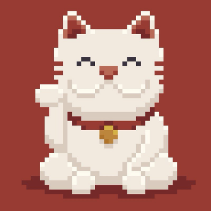 Japanese сat of happiness and luck pixel art Roblox decal
