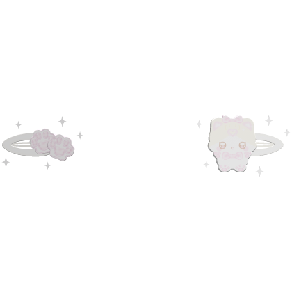 ꒰ ♡ ꒱ kawaii pretty kitty & pink paws hairclip Roblox item