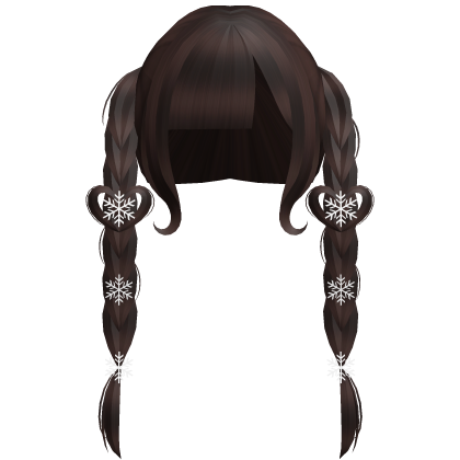 ♡꒰ winter brown jirai kei braided pigtails Roblox item