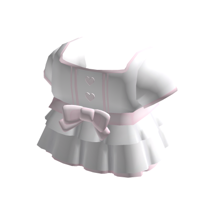 ꒰♡꒱ adorable white and pink baby doll dress top thumbnail