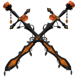 Double Jewelled Rose Swords - Orange