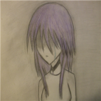Girl with purple hair Roblox decal