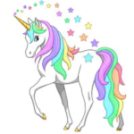 Rainbow unicorns with a big heat