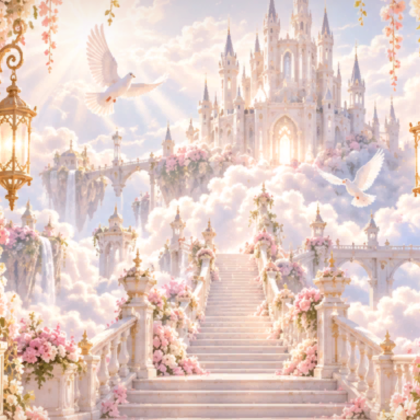 Sky Heaven Background Holy Pink Cloud God Aura