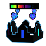 [⏳RAINBOW ANIMATED] Neon 8-Bit Crown + Hp Bar