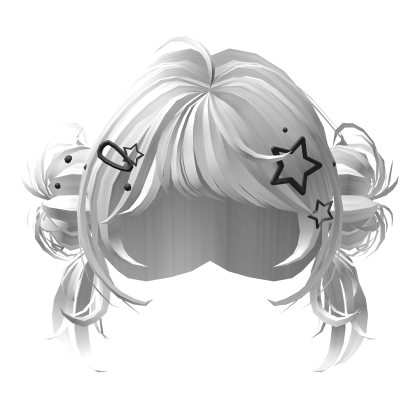 🍀Y2K Double Buns w Clips (White)