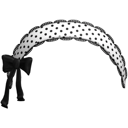 Doll Lace Black/White Headband w Bow 