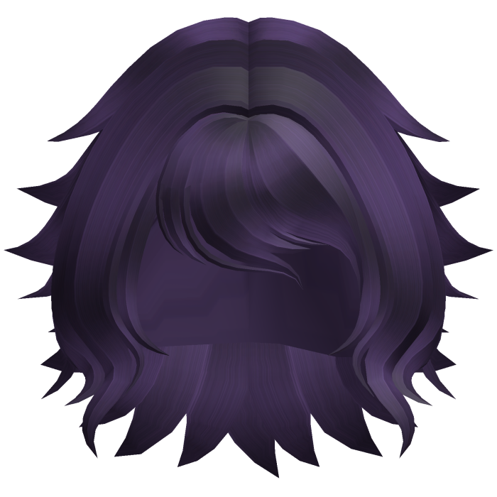 Messy Fluffy Bob Hair (Dark Purple)