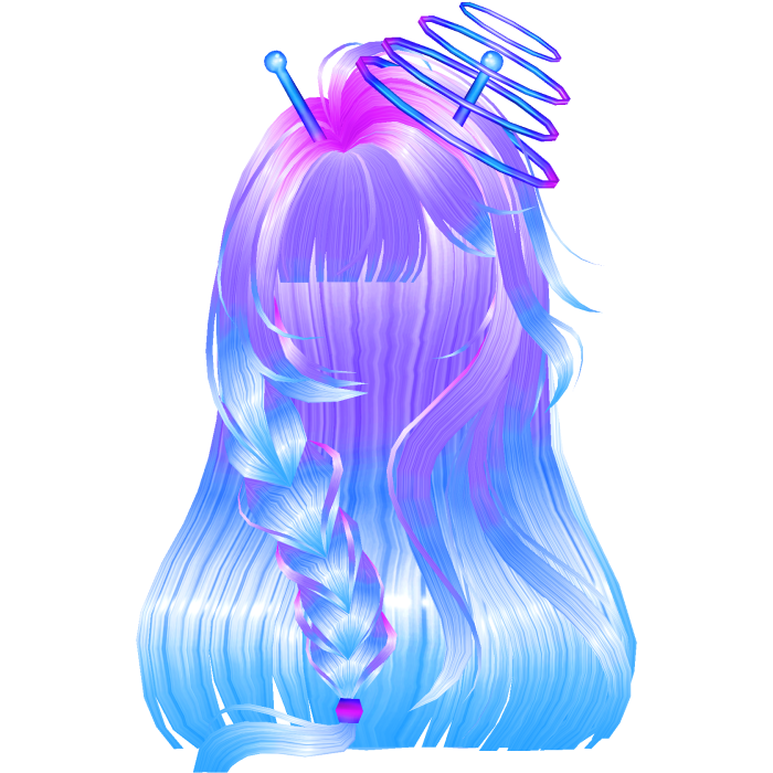 Alien Girl Space Braided Long Hair Purple Blue