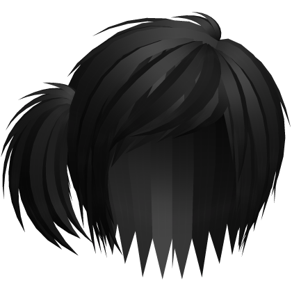 wispy emo side swept scene hair in black Roblox item