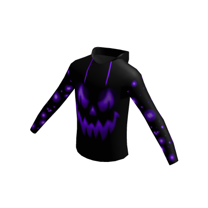 Black Halloween Sweatshirt Purple Pumpkin Glow Bat thumbnail