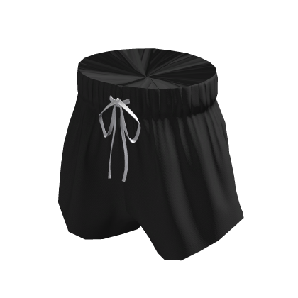 Cotton High-Waisted Shorts - Black