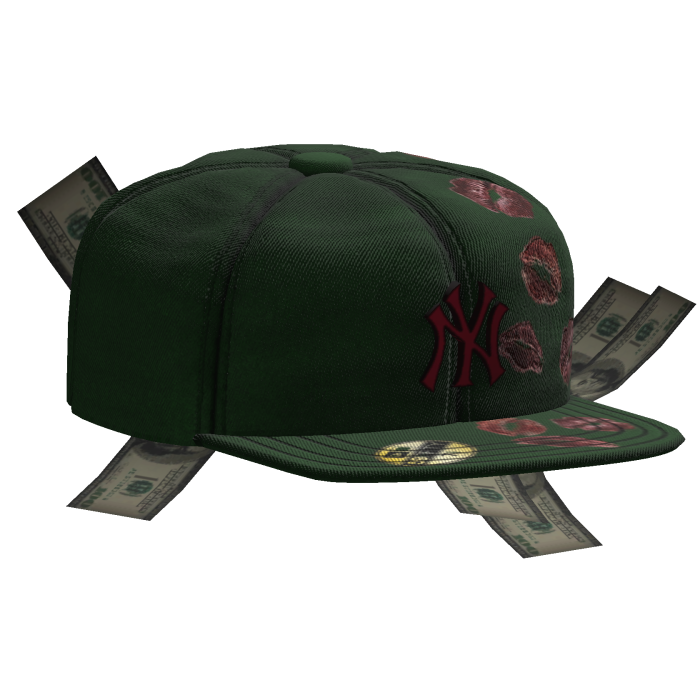 Sideswept Fitted Green Money Cap