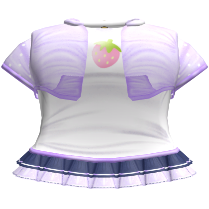 cutecore strawberry top n skirt w jacket purple