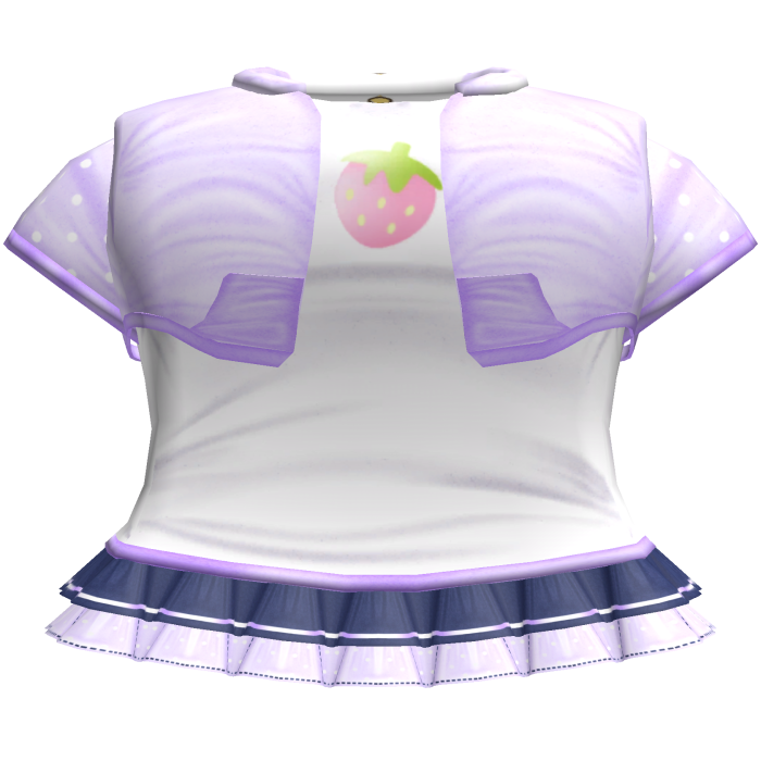 cutecore strawberry top n skirt w jacket purple