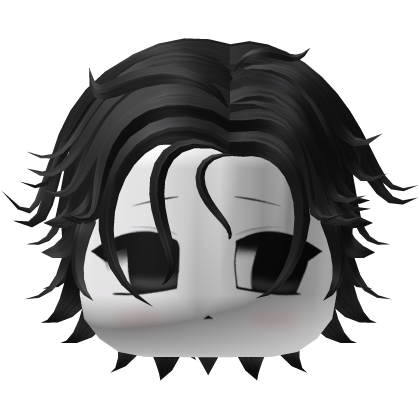 Black Fluffy Layered Boy Hair Roblox item