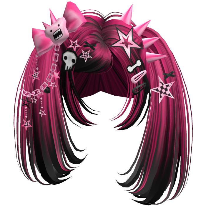 ♡ Scene Spiky Moe Pigtails (Hot Pink)