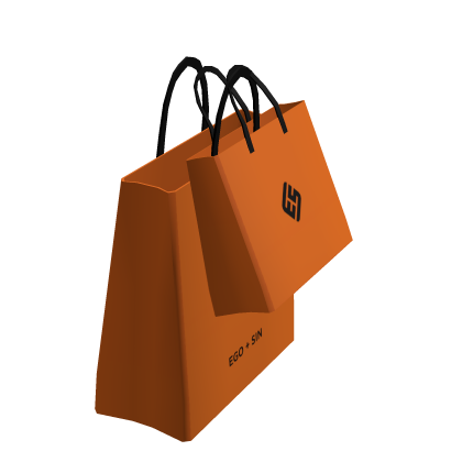 Holdable Orange Designer Shopping Bag - Right