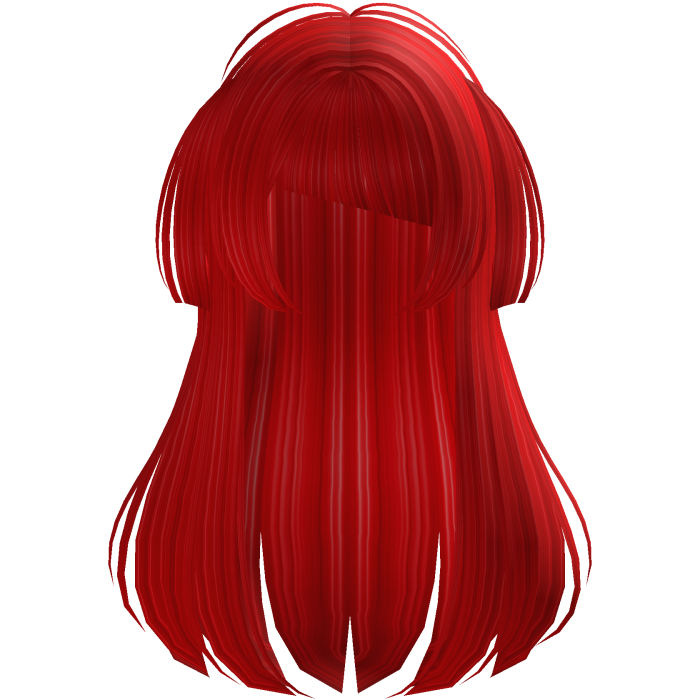 Neon red Long Doll Hair with Mini Pigtails