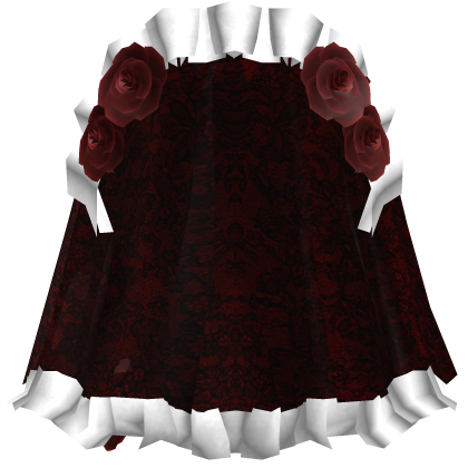 Red White Victorian Gothic Veil w Roses Roblox item