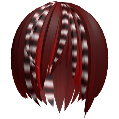 light red raccoon scene straight emo hair Roblox item