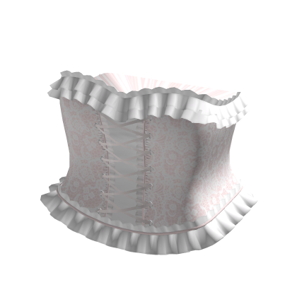 gothic emo pink lace ruffled corset thumbnail