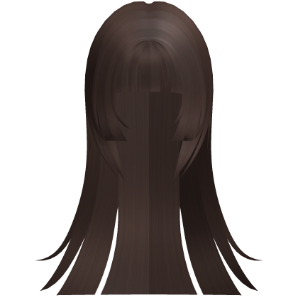 brown cute hime straight cut long hair