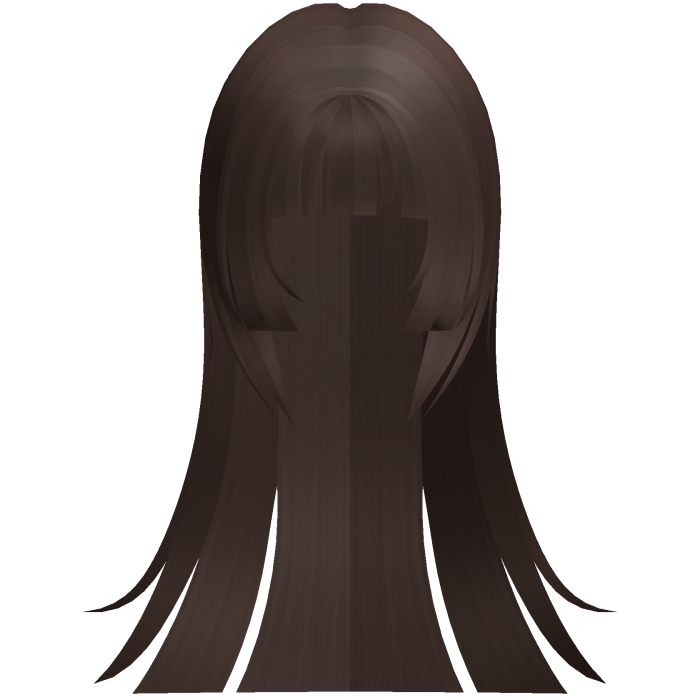 brown cute hime straight cut long hair