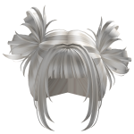 White Pigtails W Buns