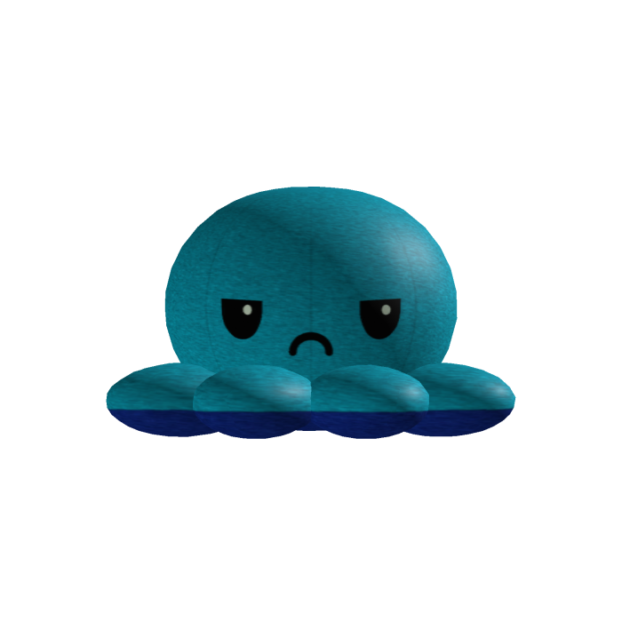 Cyan Floating Grumpy Octopus Hat