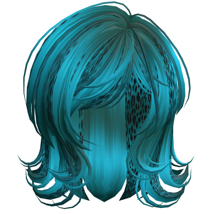 Scene 2000s Darling Wolfcut Cyan Cheetah Roblox item