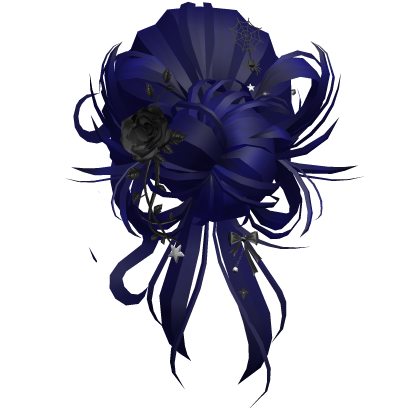 Gothic Messy Rose Thorn Bun (Dark Blue)