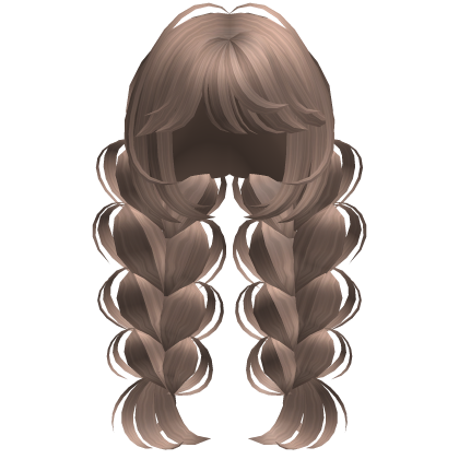 Fluffy Messy Back Braids (Milktea) Roblox item