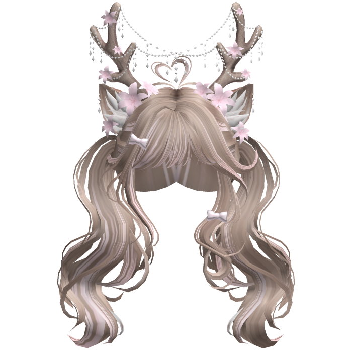 Ethereal Christmas Fairy Fawn Pigtails w/ Antlers