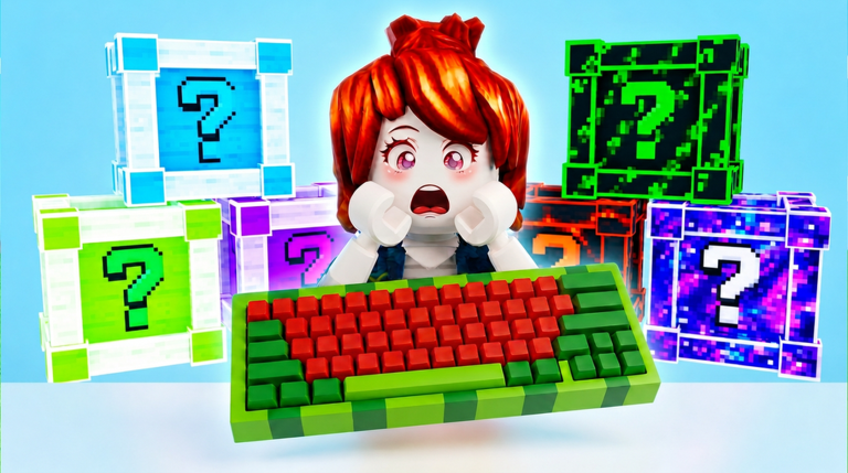 Red-and-green keyboard shown in official Unbox a Keyboard art