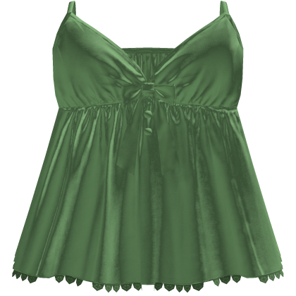 Green Satin Bow Top