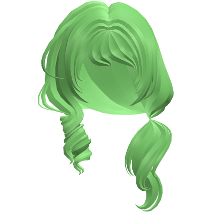 Soft Swirly Curled Side Ponytail (Green)