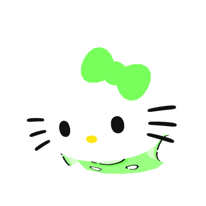 ♡ Glowing Green Kitty On Head Roblox item