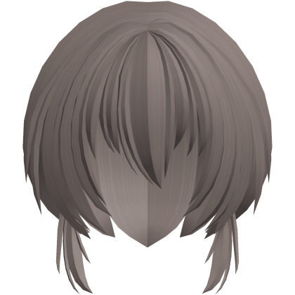 fluffy moe anime short side hair ash brown