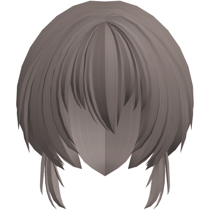 fluffy moe anime short side hair ash brown