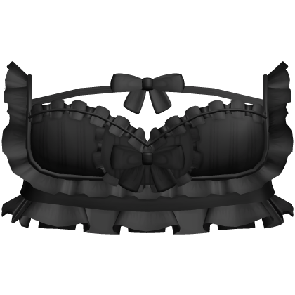 ♡ : cute ruffle maid top in black