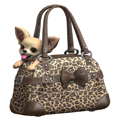 Leopard & Brown Chihuahua Dog Bag 2000s Mcbling