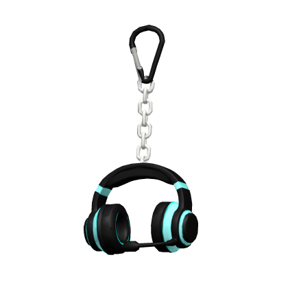 Black Headphones Keychain
