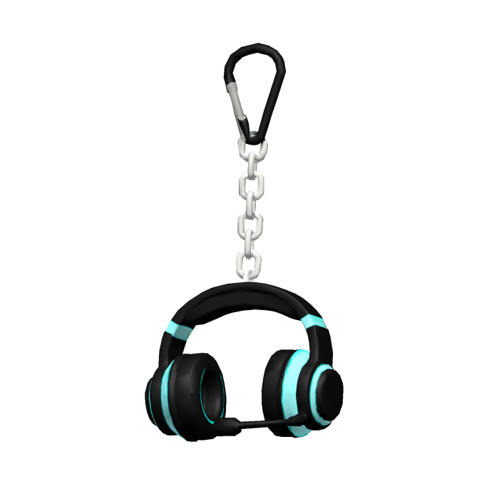 Black Headphones Keychain
