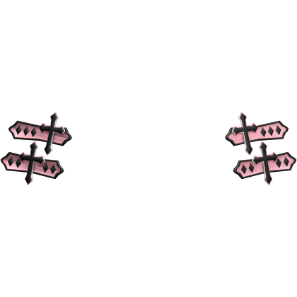 Pink Vkei Cross Studded Hairclips w Black  Roblox item